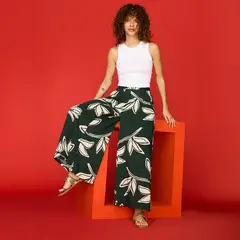 UNIVERSITY CLUB - Pantalón Palazo Tiro Medio Mujer