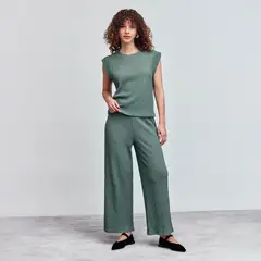 UNIVERSITY CLUB - Pantalón Wide Leg Tiro Alto Mujer