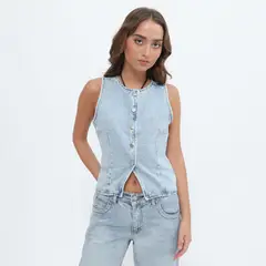 SYBILLA - Chaleco Denim Mujer