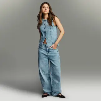 SYBILLA - Jean Baggy Tiro Medio Mujer