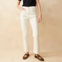 BASEMENT - Jean Straight Tiro Medio Mujer