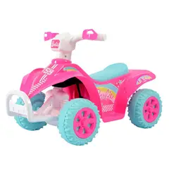 BARBIE - Cuatrimoto Rosada Con Reversa 6V