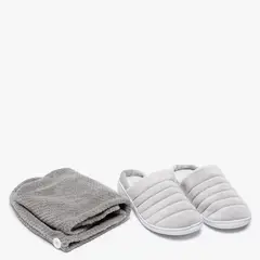 STEFANO COCCI - Pantuflas + Toalla Turbante Navidad