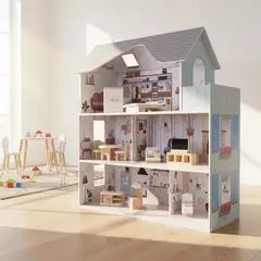 SCOOP - Casa de Muñeca Gris De Madera