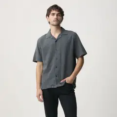 BASEMENT - Camisa 100% Algodón Casual Regular Fit Hombre