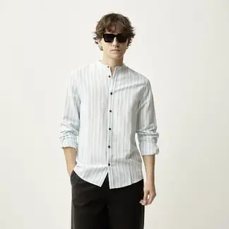BASEMENT - Camisa Lino Casual Hombre