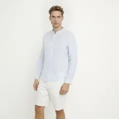 WOLF&HANK - Camisa 100% Lino Casual Regular Fit Hombre