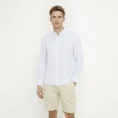 WOLF&HANK - Camisa 100% Lino Casual Regular Fit Hombre