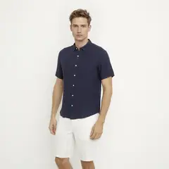 WOLF&HANK - Camisa 100% Lino Casual Regular Fit Hombre