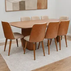 BASEMENT HOME - Juego de Comedor Lintz 8 Sillas - Marrón