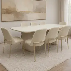 BASEMENT HOME - Juego de Comedor Lintz 8 Sillas - Beige