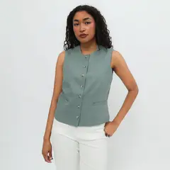 UNIVERSITY CLUB - Chaleco Lino Mujer