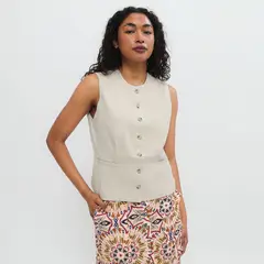 UNIVERSITY CLUB - Chaleco Lino Mujer