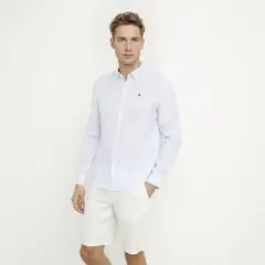 WOLF&HANK - Camisa 100% Lino Casual Regular Fit Hombre