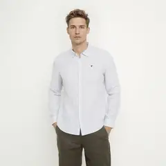 WOLF&HANK - Camisa 100% Lino Casual Regular Fit Hombre