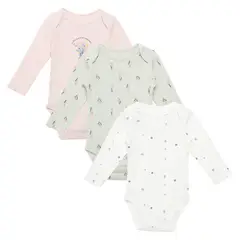 YAMP - Body Bebé Niña Pack X3 Algodón