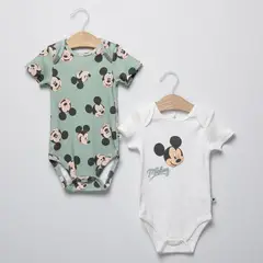 DISNEY - Body Bebé Niño Pack X2 Mickey Mouse