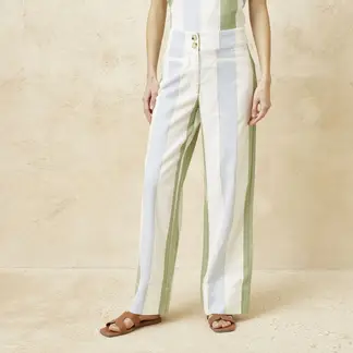 BASEMENT - Pantalón Straight Tiro Alto Mujer