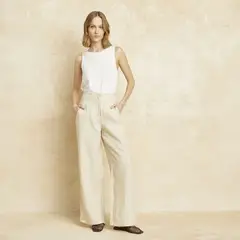 BASEMENT - Pantalón De Lino Mujer