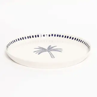 FALABELLA - Plato de Fondo Palmera Blanco 25 Cm Capittana