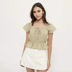 SYBILLA - Blusa Manga Corta Mujer