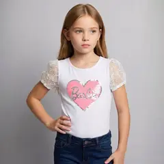 BARBIE - Polo Manga Corta Algodón Niña