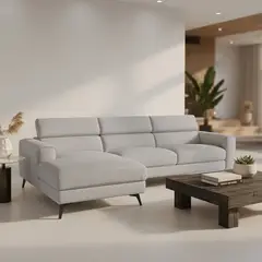 BASEMENT HOME - Seccional con Cabecera Reclinable Osaka 4 Cuerpos Izquierdo Gris