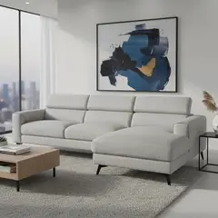 BASEMENT HOME - Seccional con Cabecera Reclinable Osaka 4 Cuerpos Derecho Gris