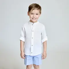 MARTIN ARANDA - Conjunto Pantalón Y Camisa Bebé Niño Lino Martín Aranda.
