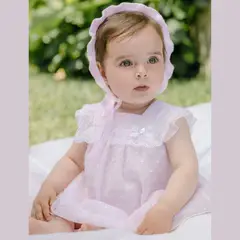 PAZ RODRIGUEZ - Vestido Bebé Niña Organza Plumety Paz Rodríguez.