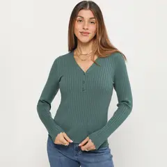 UNIVERSITY CLUB - Chompa Manga Larga Mujer