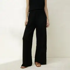 BASEMENT - Pantalón Palazzo Tiro Alto Mujer