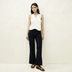 BASEMENT - Pantalón Flare Tiro Alto Mujer