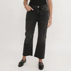 BASEMENT - Jean Flare Tiro Alto Mujer