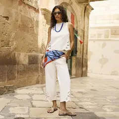 BASEMENT - Pantalón Bordado Mujer