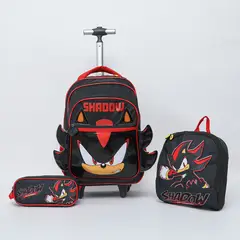SONIC - Pack Mochila De Ruedas + Lonchera + Cartuchera Niño