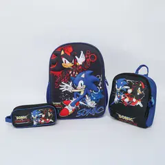 SONIC - Pack Mochila + Lonchera + Cartuchera Niño
