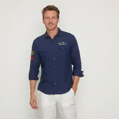 LA MARTINA - Camisa 100% Lino Casual Hombre