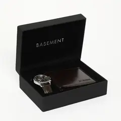 BASEMENT - Set Joyero Con Reloj Cuero Y Billetera Hombre