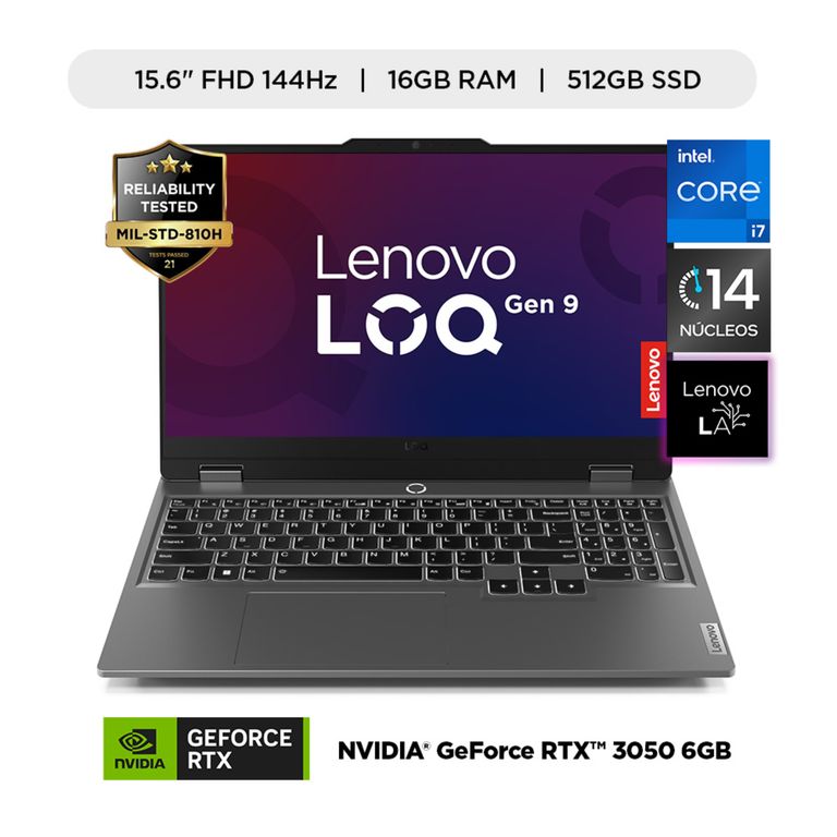 Laptop Gamer LOQ Intel Core i7 RTX 3050 16GB RAM 512GB SSD 15.6"