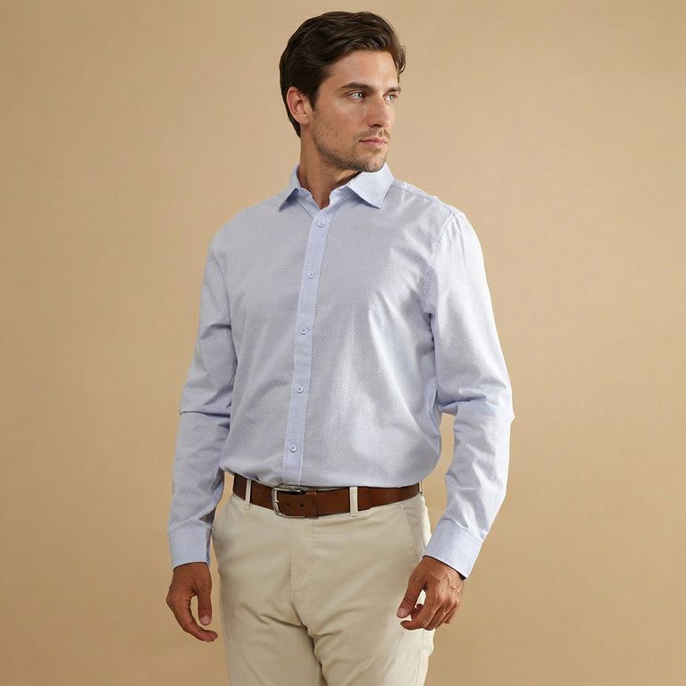Camisa Algodón Regular Fit Hombre