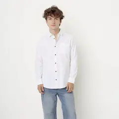 BEARCLIFF - Camisa 100% Algodón Regular Fit Hombre