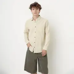 BEARCLIFF - Camisa 100% Algodón Regular Fit Hombre