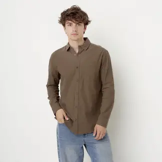 BEARCLIFF - Camisa 100% Algodón Regular Fit Hombre