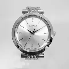 BASEMENT - Reloj Mujer Plateado + Estuche