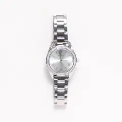 BASEMENT - Reloj Mujer Plateado Con Correa Intercambiable Marron + Estuche