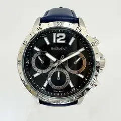 BASEMENT - Reloj Cuero Hombre Azul + Estuche