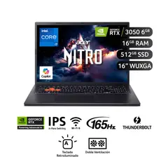 ACER - Laptop Nitro Lite Intel® Core¿ I7-13620h 16 Gb 512 Gb Nvidia® Geforce Rtx¿ 3050 Wuxga (1920 X 1200)