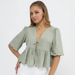 AMERICAN ABBEY - Blusa Manga Corta Mujer