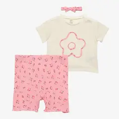 YAMP - Conjunto Bebé Niña 3 Piezas Algodón